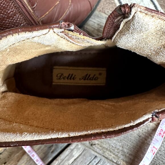 Delli Aldo Gustavo Leather Ankle Dress Boots Mens SZ 8.5 Chelsea Side Zip Formal - Picture 10 of 12